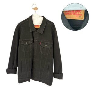 Levi’s Black Denim Trucker Jacket Men’s XXL Button Front Classic Jean Coat